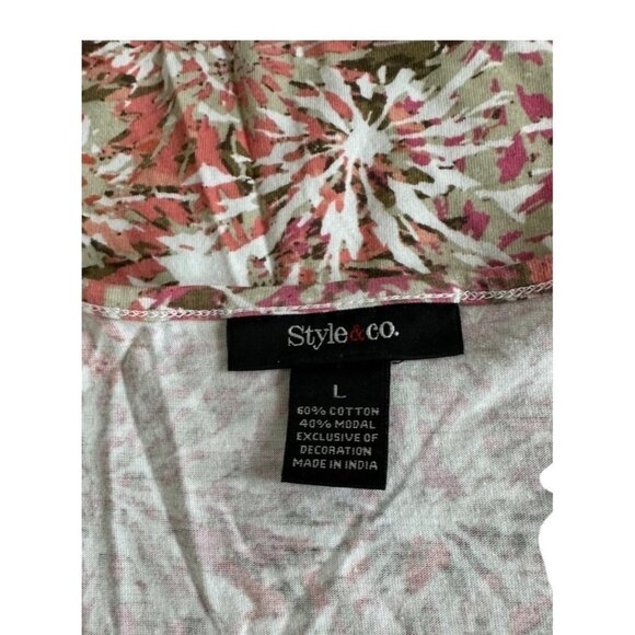 Style & Co Women's Blouse Color Print  Size Large Sku 2370 - Picture 8 of 12